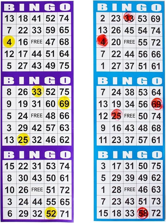 SEETOOOGAMES Bingo Paper Game Cards - 3 Card - 100 Books of 10 Sheets