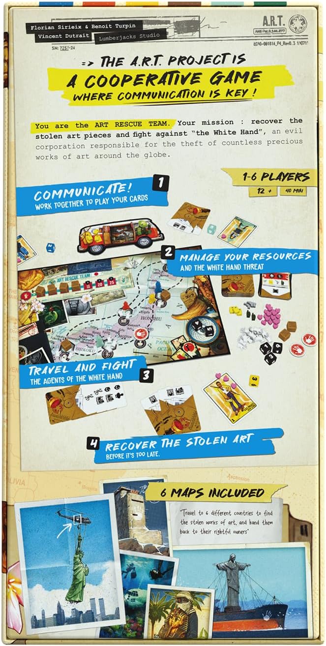 The A.R.T. Project | Cooperative Strategy Board Game | Card Drafting, Zone of Control Game | Coop and Solo Play for Adults and Teens | Ages 12+ | 1-6 Players | 45 Minute Play Time