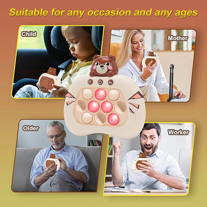 Quick Push Game Fidget Toys for Kids Adults, Handheld Speed Pushing Game Machine, Push Bubble Stress Toy, A Fun Multiplayer Game for Family, Birthday Gifts for 3-12 Years Old Kids Girls Boys