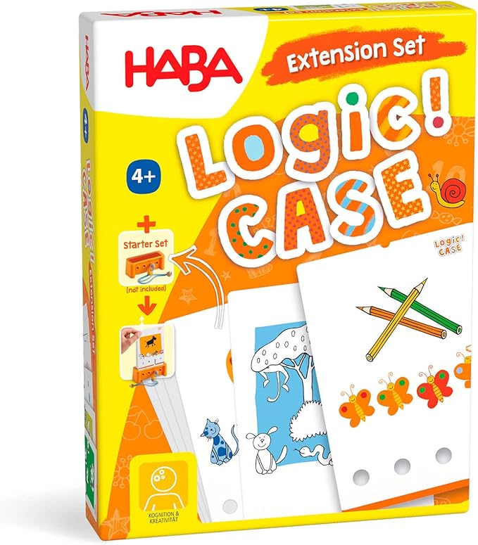 HABA Logic Case Extension Set: Animals, Travel & Car Games for Kids Ages 4-8, Toddler Flash Cards, Educational Puzzle Games & Brain Teasers