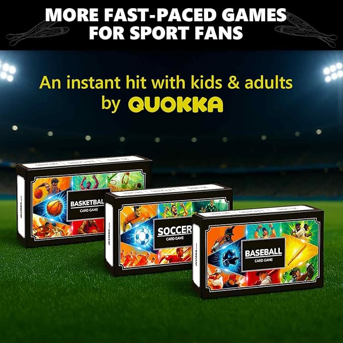 QUOKKA Baseball Fast-Paced Card Game for Kids & Adults – 128 Cards & Easy Rules – Quick & Fun Matching Game – 2-8 Players – Ages 8+ – Perfect for Family Games Night, Travel and Parties