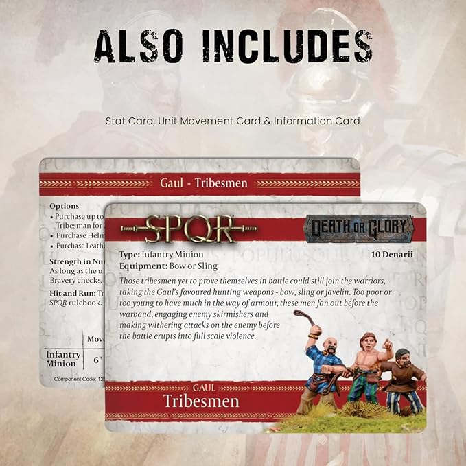 Wargames Delivered SPQR - Gaul - Tribesmen Slingers. 28mm Miniatures Base, Roman and Greek Military Legion Miniatures for Wargames, and Roman War Games by Warlord Games