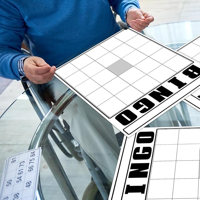 36 Pcs Blank Bingo Cards White Jumbo Bingo Game Board Make Your Own Cards Bulk Blank Large Sheet Squares Funny Game Board for Adult Party Square Fill in Gift