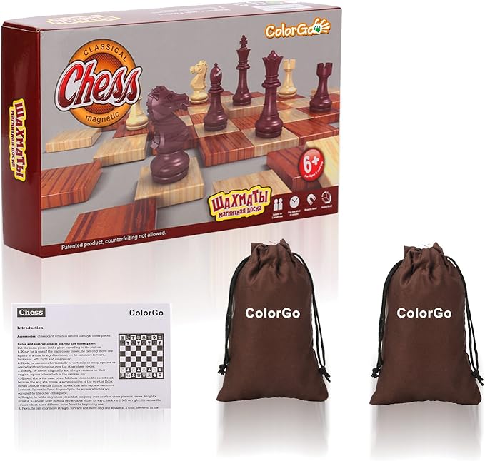Magnetic Travel Chess Set, Portable Mini Chess Board Game for Adults and Kids (Classic Edition)