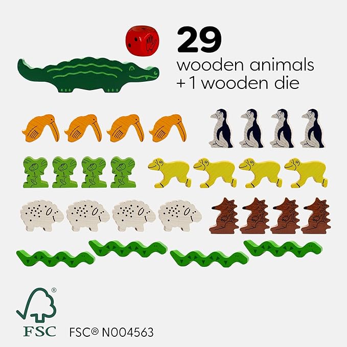 HABA Animal Upon Animal - Classic Wooden Stacking Game: Ultimate Family Board Games for Kids and Adults, Party Games and Fun Dexterity Kids Games 4-8, Made in China