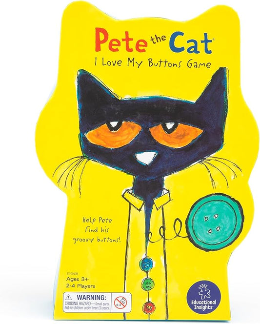 Educational Insights Pete The Cat I Love My Buttons Board Game For Toddlers & Preschoolers, For 2-4 Players, Gift For Boys & Girls, Fun Family Game For Kids Ages 3+