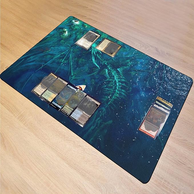 MTG Playmat, Game Play Mat for MTG TCG 24 x 14 inches Trading Card Inked Game Playmats with Storage Bag Smooth Rubber Surface Battle Game