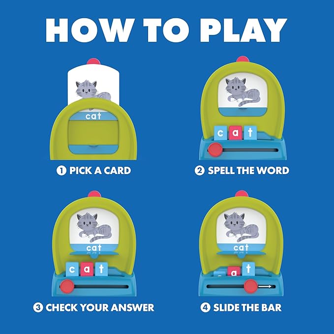 Educational Insights Spell & Drop Word-Building Set - Sight Words Flash Cards & CVC Games, Phonics Blending Activities for Kids Learning to Read & Spell, Pre-K & Kindergarten Letter Tiles for Ages 4+