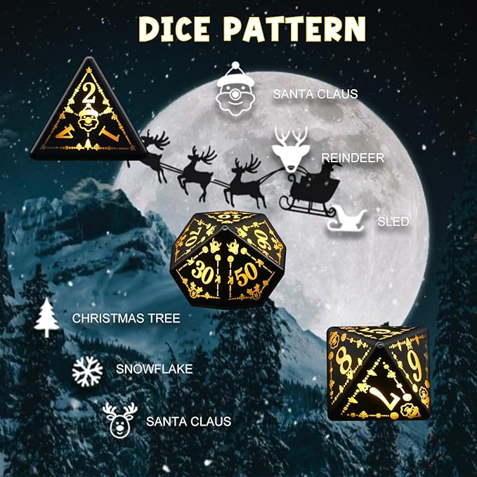LED Dice, Light up DND Dice Rechargeable Flashing Electronic Glow D&D Dice Set for Dungeons and Dragons Role Playing Game (Yellow)