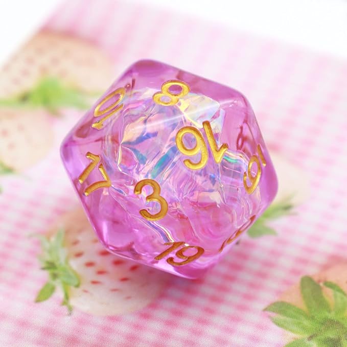 Haxtec Purple DND Dice Set 7PCS Resin Polyhedral D&D Dice W/Iridescent Mylar Inclusion for Roleplaying Games Dungeons and Dragons Gift
