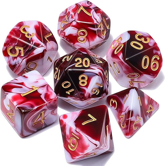 CiaraQ DND Polyhedral Dice Set with a Black Dice Bag for D&D RPG MTG Role Playing Table Games