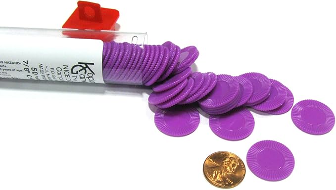 Koplow Games Purple Mini Poker Chip 7/8In Tube of 50Ea
