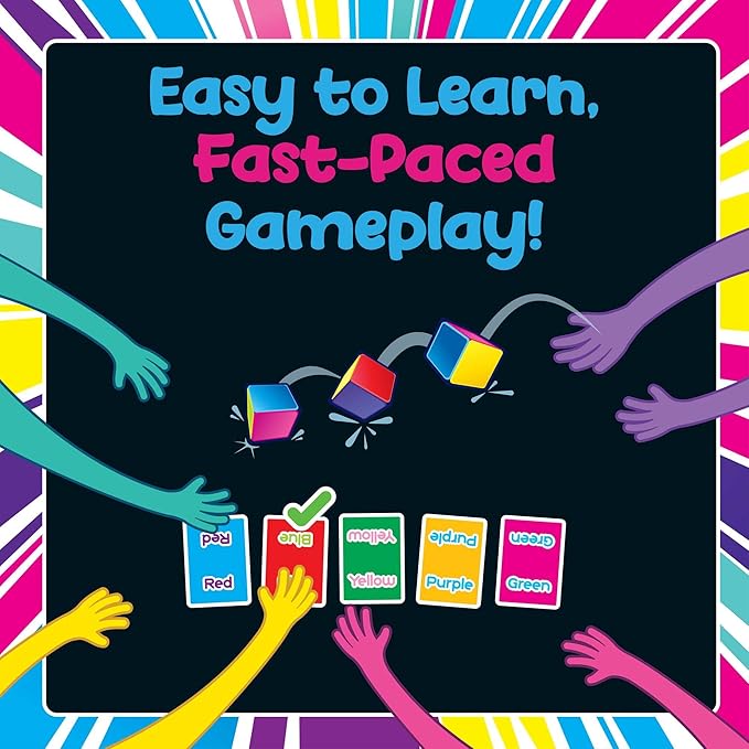 Color Royale - The Fast-Paced Game That Will Break Your Brain! - Fun Fast-Paced Family Party Card Game with Included Stress Ball Dice - Multiple Games Included in One - 4+ Ages