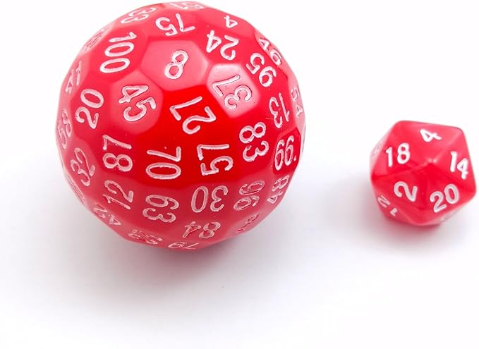 Bescon Polyhedral Dice 100 Sides Dice, D100 die, 100 Sided Cube, D100 Game Dice, 100-Sided Cube of Red Color