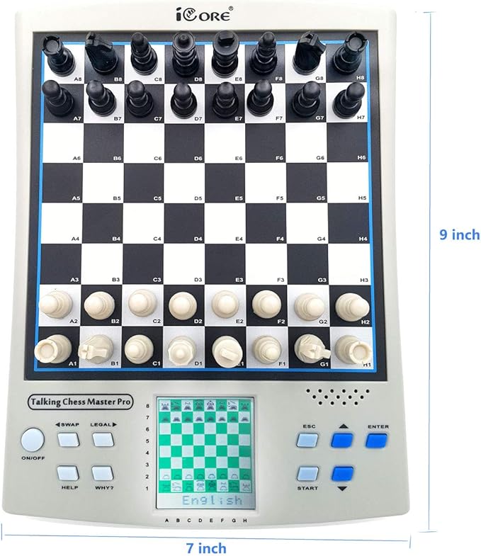 iCore Electronic Chess Set - Brain ADHD Power Training with Talking Tutor and Challenging Games - Perfect for Kids and Family Fun