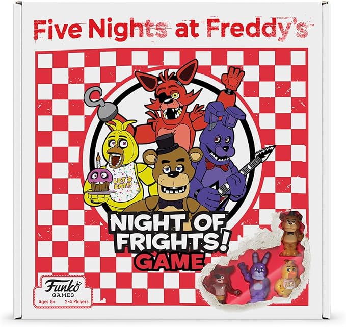 Funko Games Five Nights at Freddy's Night of Frights! Board Game | Includes 4 Sculpted Figures | 2-4 Players, Ages 8+