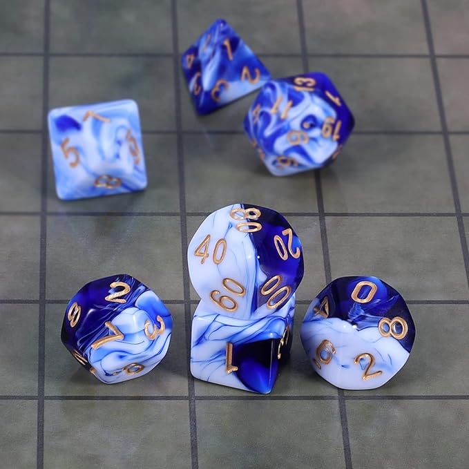 CiaraQ DND Polyhedral Dice Set with Dice Bag for Dungeons and Dragons RPG MTG Role Playing Table Games