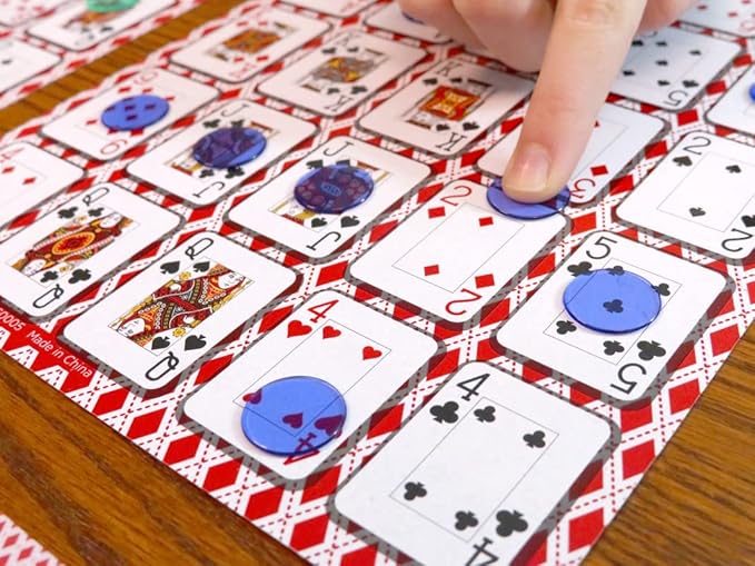 Regal Games - Poker Keeno Bulk Game Set - Includes 36 Two-Sided Boards, 600 Scoring Chips, 1 Deck of Standard Poker Cards - 72 Unique Board Layouts- Casino Night Card Game- Compatible w Poker Keno