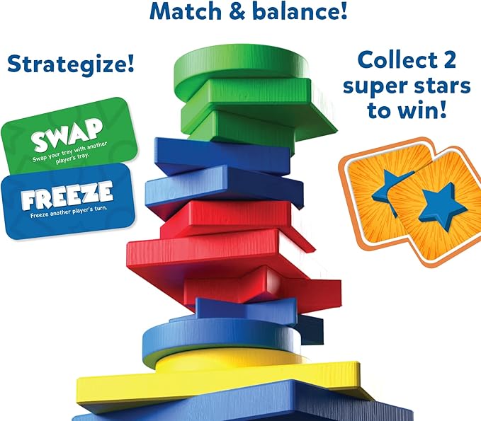 Skillmatics Board Game - to The Top, Matching & Balancing Game with a Twist, Match Colors & Shapes, Gifts & Fun Family Friendly Game