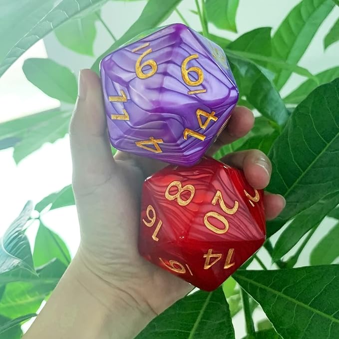Large 55mm D20 Dice,20 Sided DND Dice,D20 Giant Polyhedral Dice, Large D20 Dice,20 Sided Cube D&D Dice Set for Dungeons and Dragons, RPG, MTG Table Games
