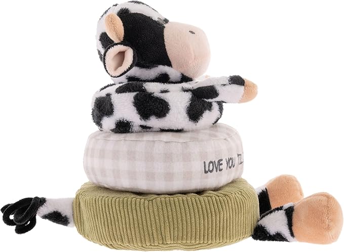 I'll Love You Till The Cows Come Home Gift Set Includes Board Book by Kathryn Cristaldi, Stephen Joseph Love You 'til The Cows Come Home Plush Stacker Toy, and Ecokins 8 Inch Cow Soft Stuffed Animal