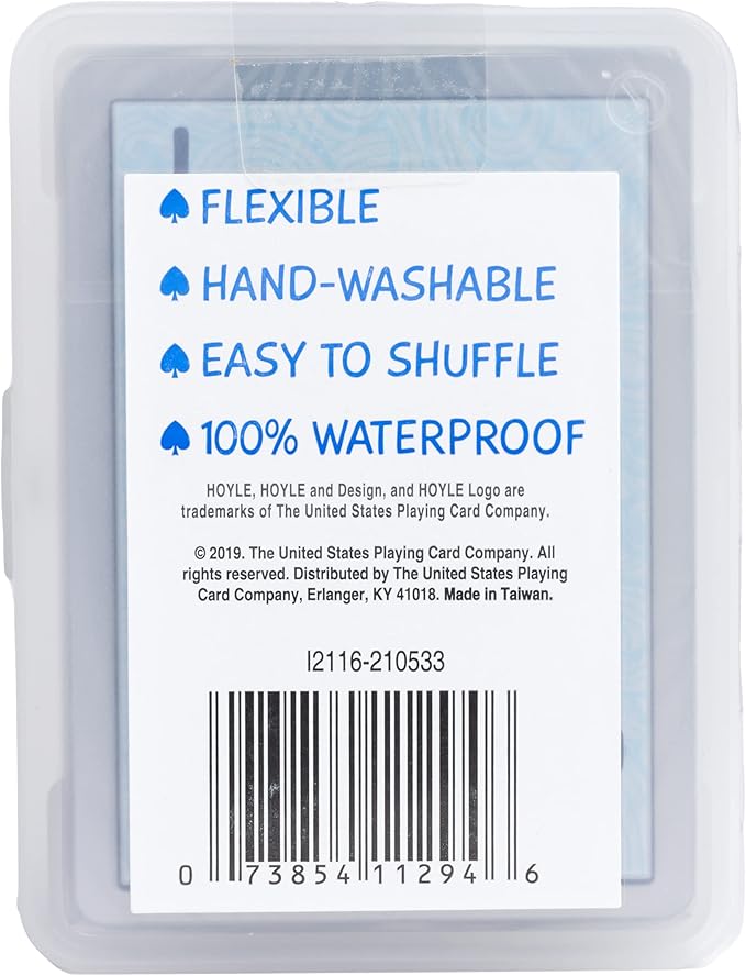 Hoyle Waterproof Playing Cards, Clear, 1 Deck