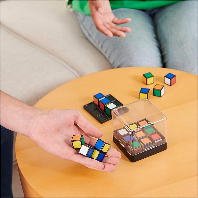 Rubik's Roll, 5-in-1 Dice Games Pack & Go Travel Size Multiplayer Colorful Road Trip Board Game, for Kids & Adults Ages 7 and up