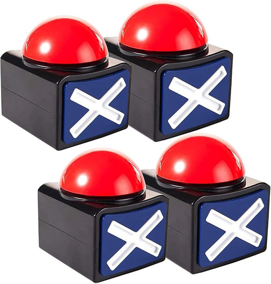 Game Answer Buzzers 4 Pack, Game Buzzer for Trivia Quiz Got Talent Games With Lights and Sound Game Show Button Family Feud Board Game