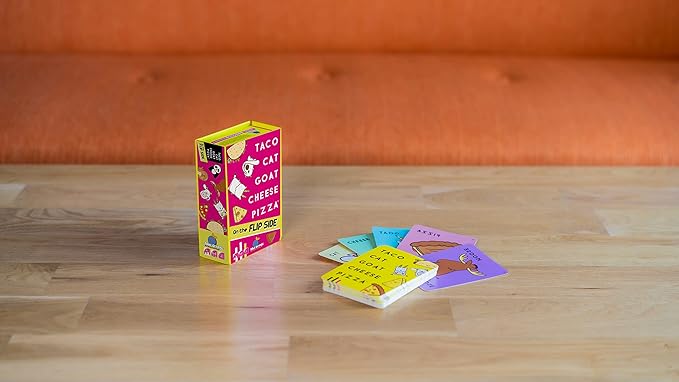 Blue Orange, Taco Cat Goat Cheese Pizza On The Flip Side, Card Game, Ages 8+, 3-8 Players, 10 Minutes Playing Time