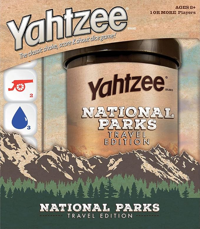 YAHTZEE National Parks Travel Edition | Classic Yahtzee Dice Game with a National Parks Theme | Perfect Travel Game for Families | Celebrate US National Parks Service