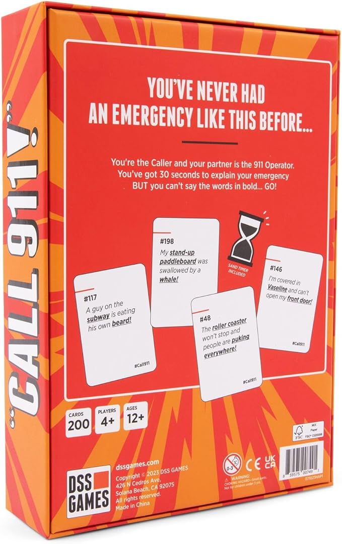 Call 911! | A Family Game of Unexpected Emergencies | Family Card Games for Adults & Kids, 200 Emergency Prompts | Fun Card Games for Family Game Nights, Nurse Graduation Gifts, & Parties | Ages 14 Up