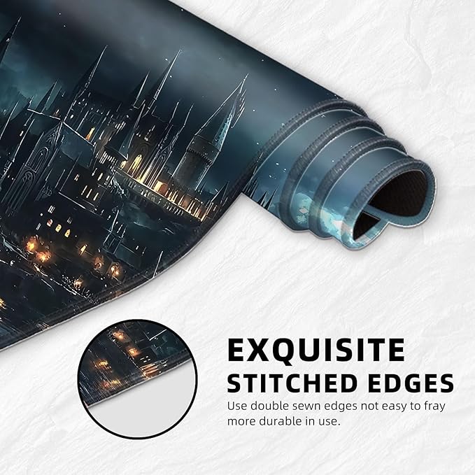 for MTG Playmat with Storage Bags, Card Playmat for TCG Card Playing Game,Rollable & Foldable for PTCG and Board Game Mat for Cards,Non-Slip Castle Desk Mat for Home Office