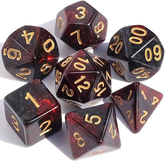 CiaraQ DND Polyhedral Dice Set with Dice Bag for Dungeons and Dragons RPG MTG Role Playing Table Games