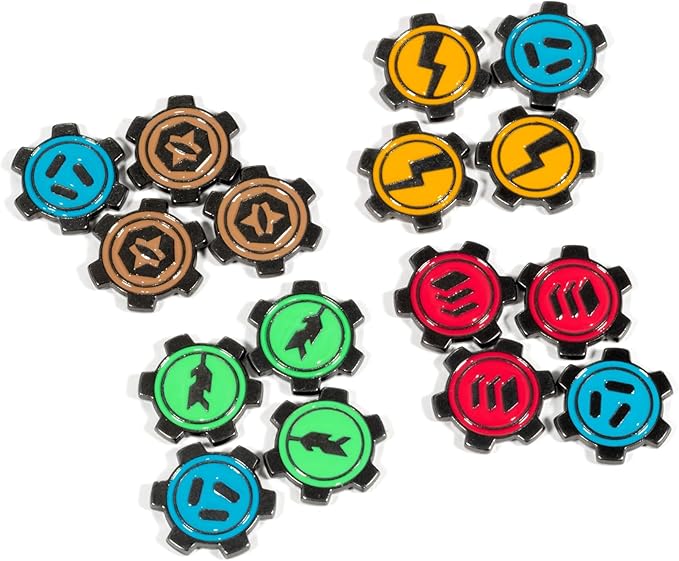 Games Voidfall - Enamel Painted Metal Structures | 72 Premium Double-Sided Metal Tokens for Installations & Guilds | Upgrade for Base Game
