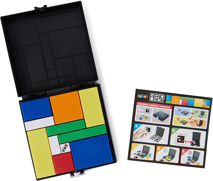 Rubik’s Cube Gridlock Game, The Problem-Solving Puzzle Game Based on The Iconic Rubiks Cube Brain Teaser Fidget Toy for Adults & Kids Ages 7+