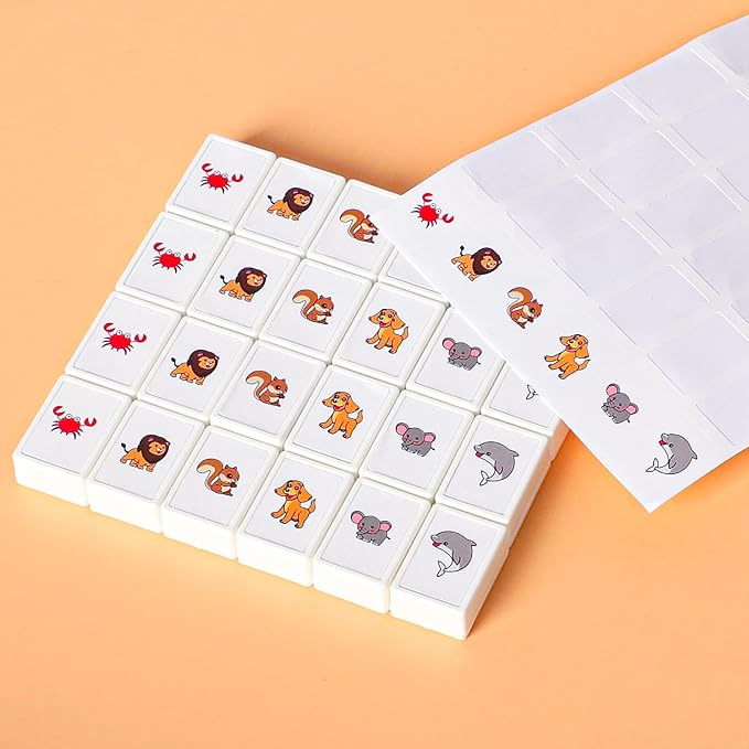 GRACIAS Mahjong Block Set, 50 Plastic Tiles (1.18”) with DIY Stickers, Portable Mahjong Set with A Carry Bag, Mahjong Tile Game