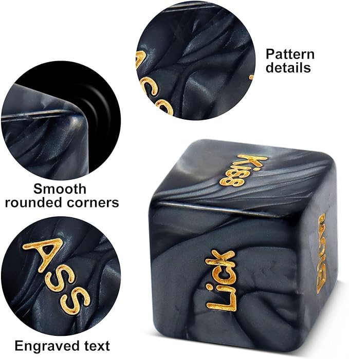 4Pcs Date Night Dice for Couple, Valentines Day Gifts for Her Him Date Night Ideas Dice After Dark Edition Game Anniversary for Him Her, Portable Couple Gift Ideas Date Dice Set