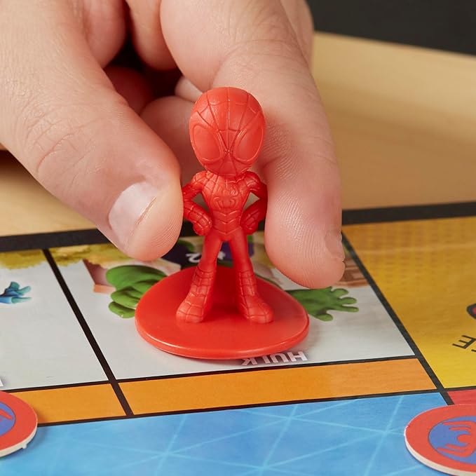 Monopoly Junior: Marvel Spidey and His Amazing Friends Edition Board Game for Kids Ages 5+, with Artwork from The Animated Series, Kids Board Games (Amazon Exclusive)