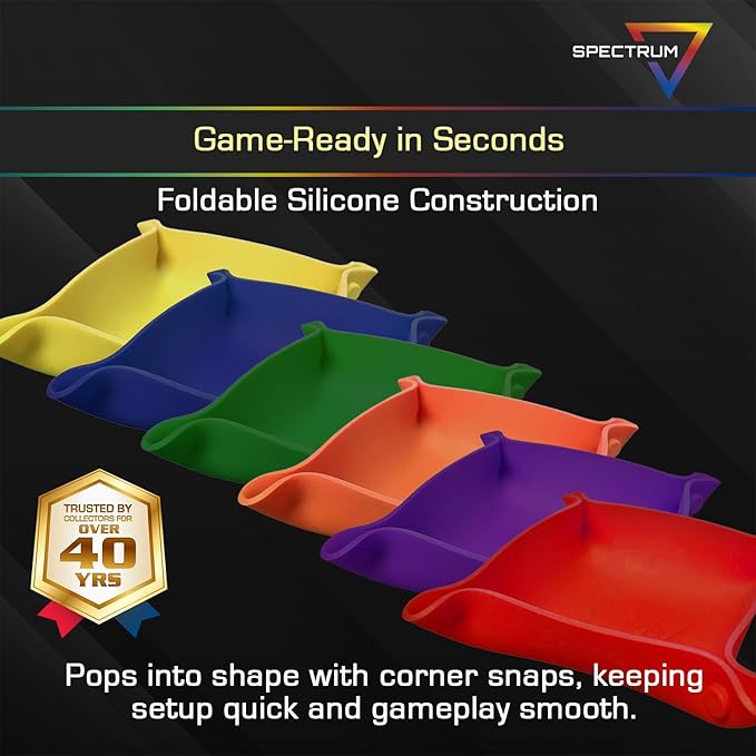 BCW Spectrum Bit Trays - 6 Foldable Silicone Trays for Board Game Storage