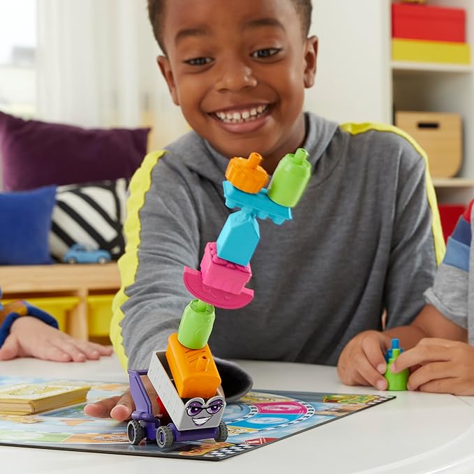 Grocery Go Karts Board Game for Preschoolers and Kids Ages 4 and Up, Building Game with Mini Groceries, Preschool Games for 2-4 Players