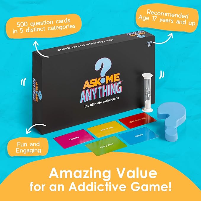ASKMEANYTHING: Fun Icebreaker Game & Conversation Cards for Couples, Teams, and Friends – Perfect for Therapy Games, Team Building, and Parties