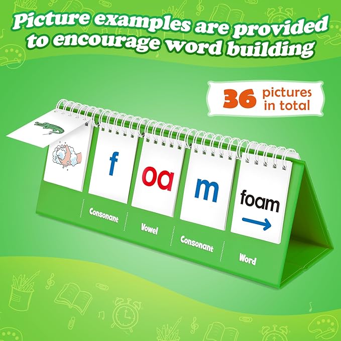 Aizweb CVVC Word Games,Phonics Games Flash Card for Preschool Kindergarten Classroom,Learn to Read,Reading Manipulative Spelling Educational Toy Learning Activity Speech Therapy Teacher Supplies