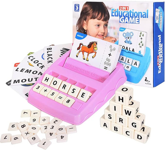 Educational Toys for Kids Ages 3-8, Matching Letter Spelling Game ABC Learning, Learning Toys for 4-7 Year Old Girls,Birthday Party Gifts Easter Basket Stuffer for 3 4 5 6 7 8 Year Olds Girls Pink