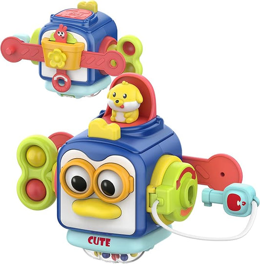 Activity Cube Montessori Toys, Activity Cube Toys for 1 Year Old Boy, Learning Toys for Toddlers 1-3, One Year Old Boy Birthday Gift, 1st Birthday Gifts, Travel Toys, Educational Toys