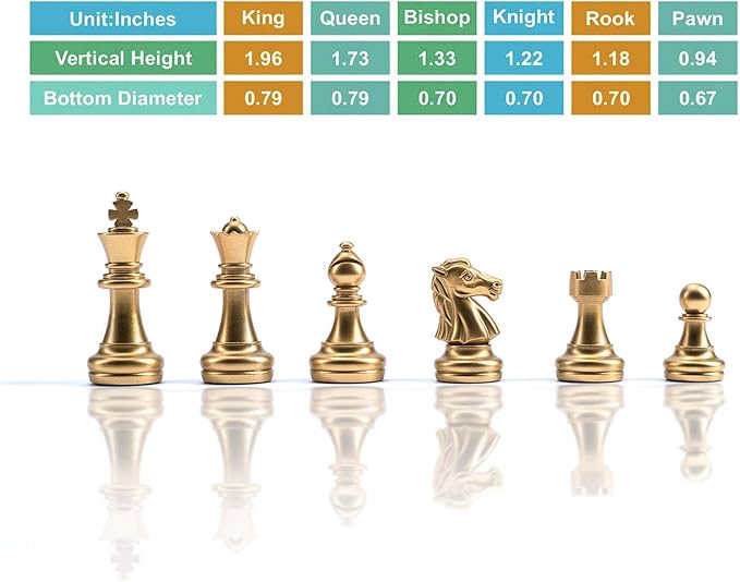AMEROUS 10'' Magetic Travel Chess Set, Plastic Portable Folding Chess Board Game with Gold and Silver Chess Pieces - 2 Extra Queens - Chess for Beginner, Kids, Adults