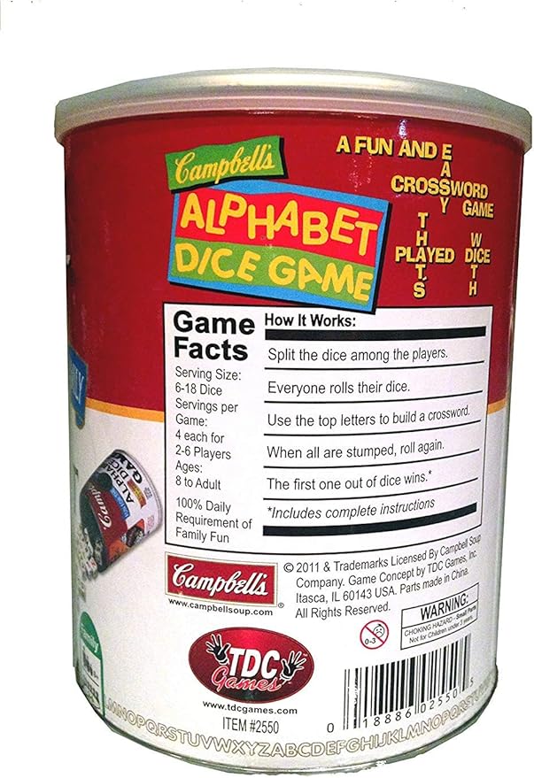 Campbell's Alphabet Dice Game