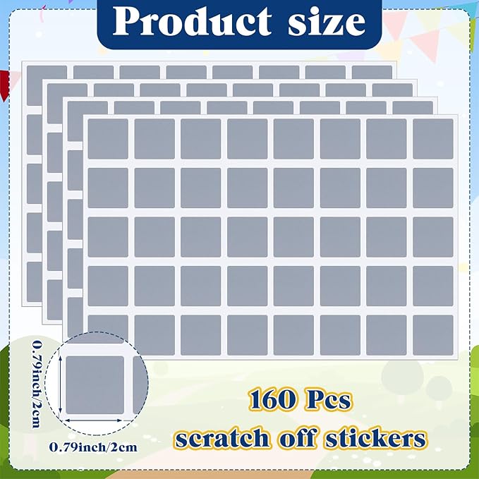 160 Pcs Derby Horse Race Party Game Scratch Off Cards Includes 150 Pcs [Unlucky] and 10 Pcs [Winner] with Scratch Off Stickers Derby Party Supplies Birthday Games for Adults