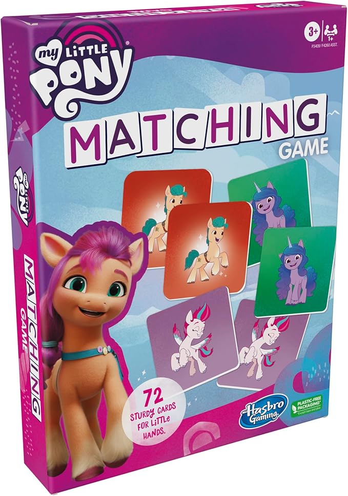 Hasbro Gaming My Little Pony Matching Game for Kids | 1+ Players | Preschool Board Games for Clasroom | Back to School Gifts | Ages 3+