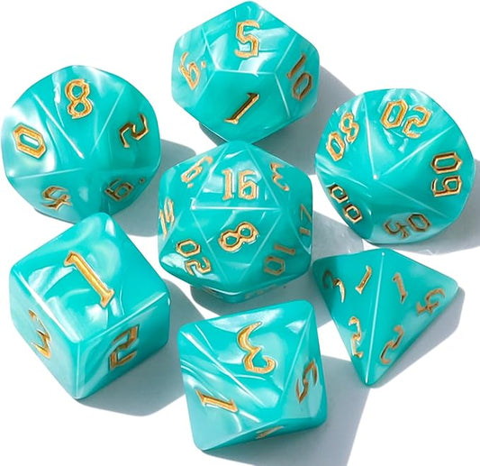 CiaraQ DND Polyhedral Dice Set with Dice Bag for Dungeons and Dragons RPG MTG Role Playing Table Games