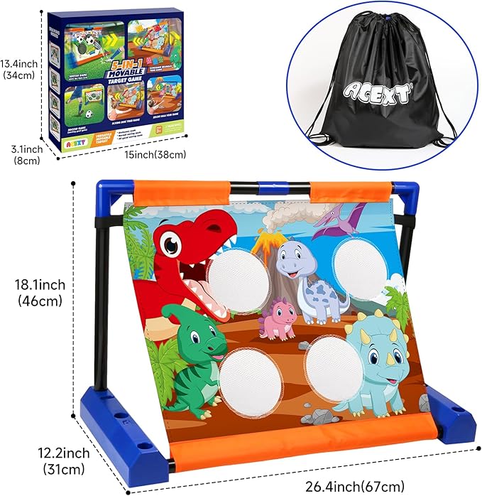 5-in-1 Movable Target Bean Bag Toss Game, Three Modes Kids Indoor/Outdoor Toys, Family Party Party Supplies for Kids, Birthday Christmas Toy Gifts for Boys Girls Toddlers Age 3 4 5 6 7 8 Year Old